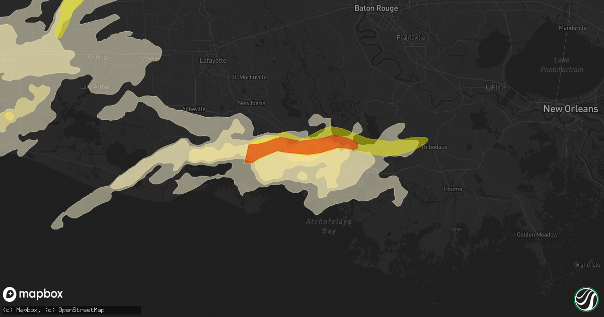 Hail map in Franklin, LA on May 3, 2017