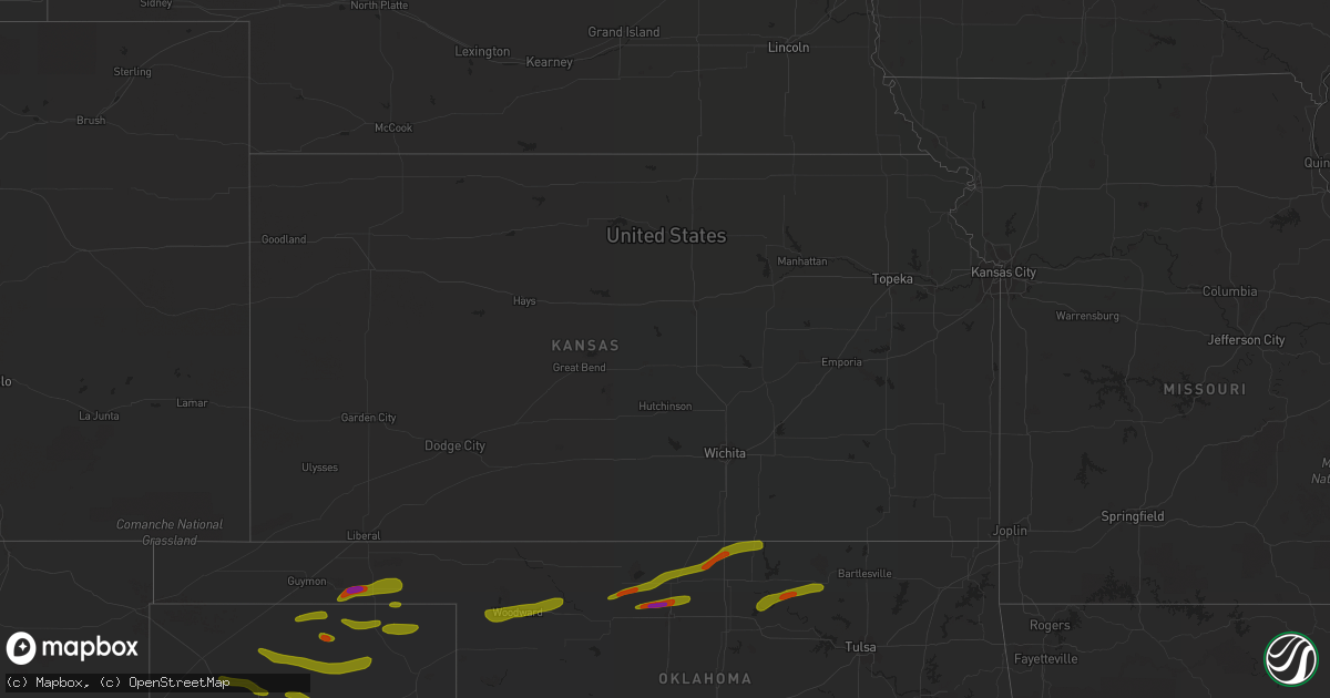 Hail map in Kansas on May 3, 2017