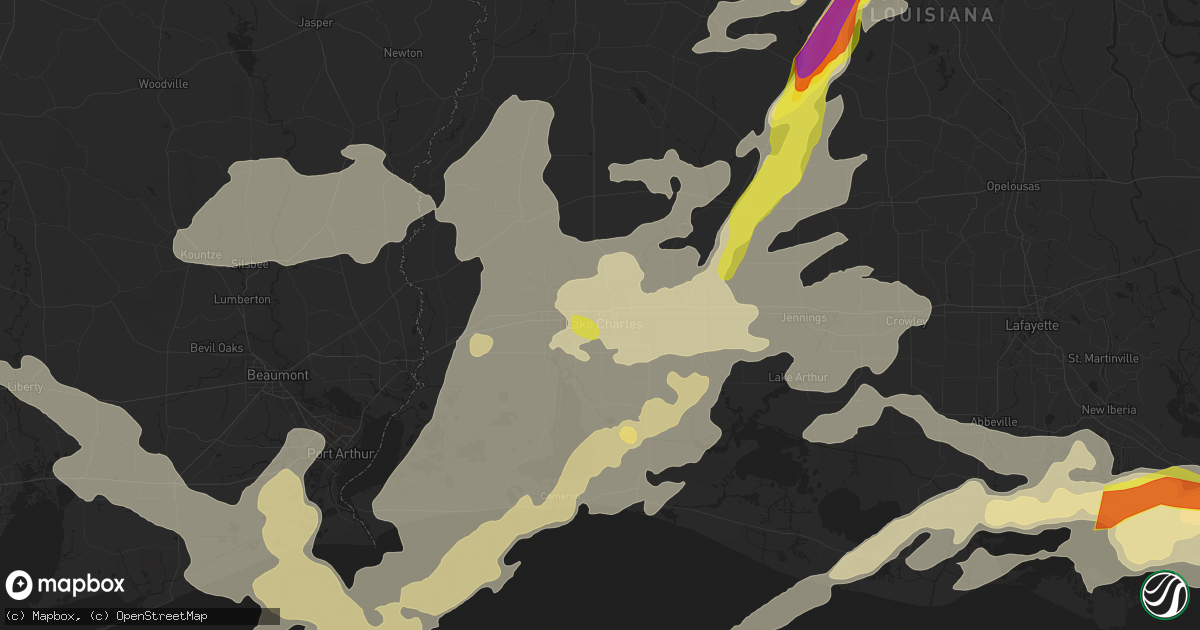 Hail map in Lake Charles, LA on May 3, 2017