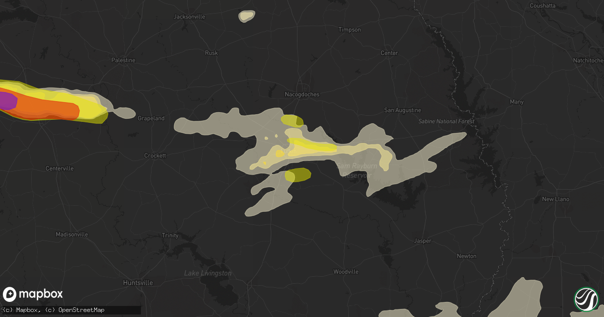 Hail map in Lufkin, TX on May 3, 2017