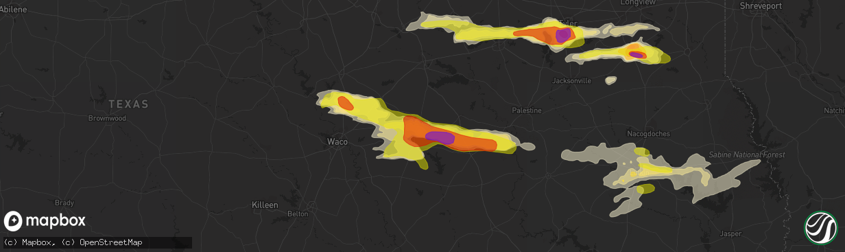 Hail map in Mexia, TX on May 3, 2017