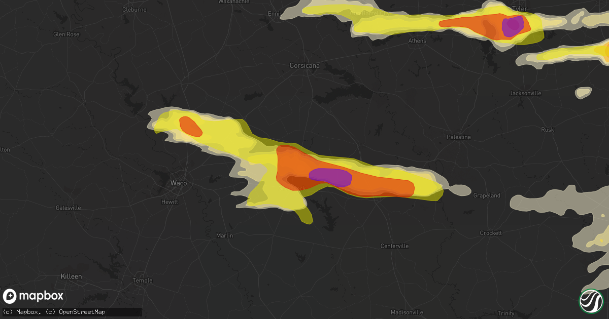 Hail map in Mexia, TX on May 3, 2017