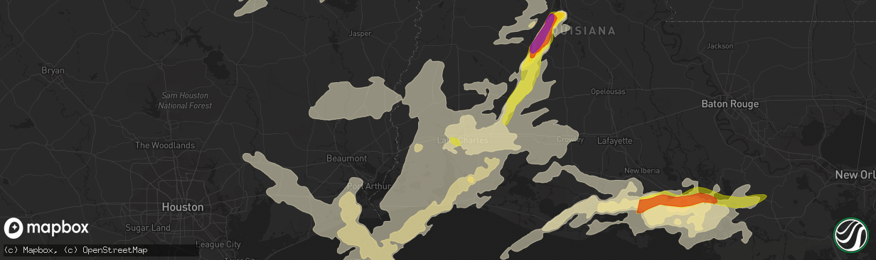 Hail map in Sulphur, LA on May 3, 2017