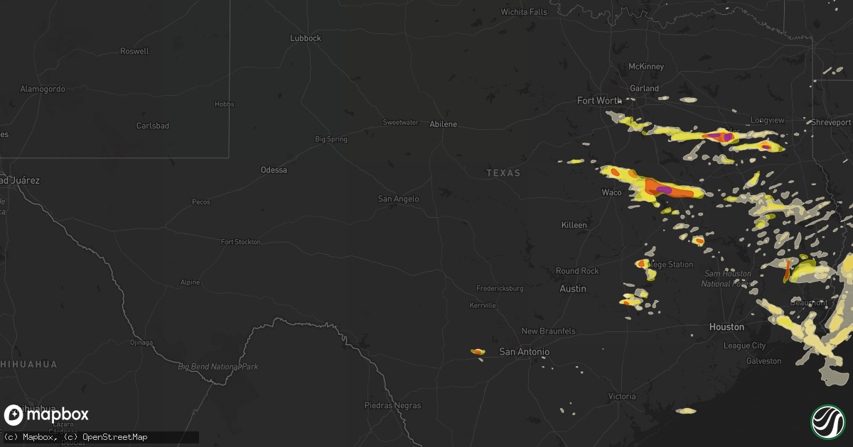 Hail map in Texas on May 3, 2017
