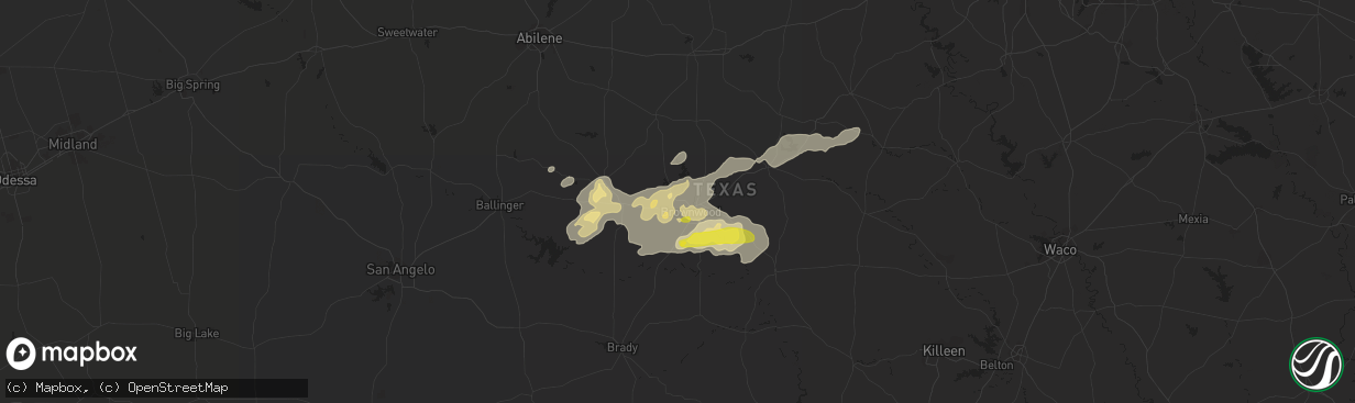 Hail map in Brownwood, TX on May 3, 2018