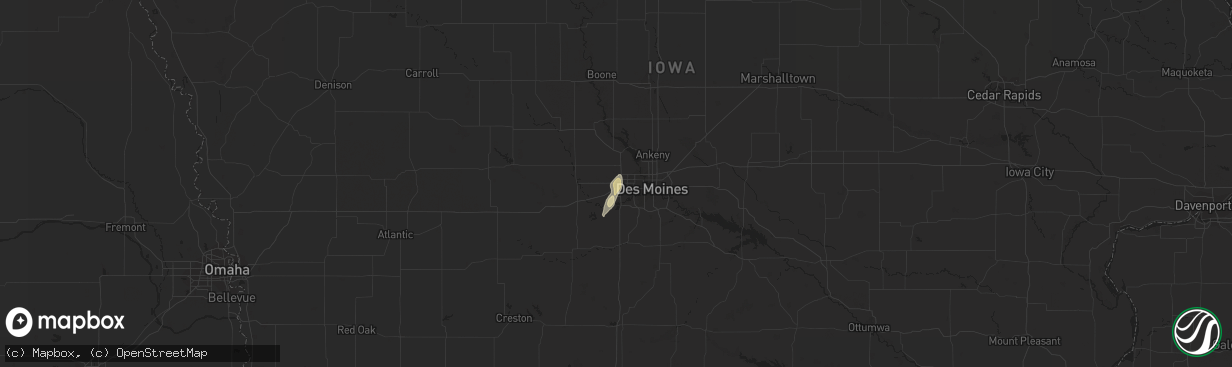 Hail map in Clive, IA on May 3, 2018