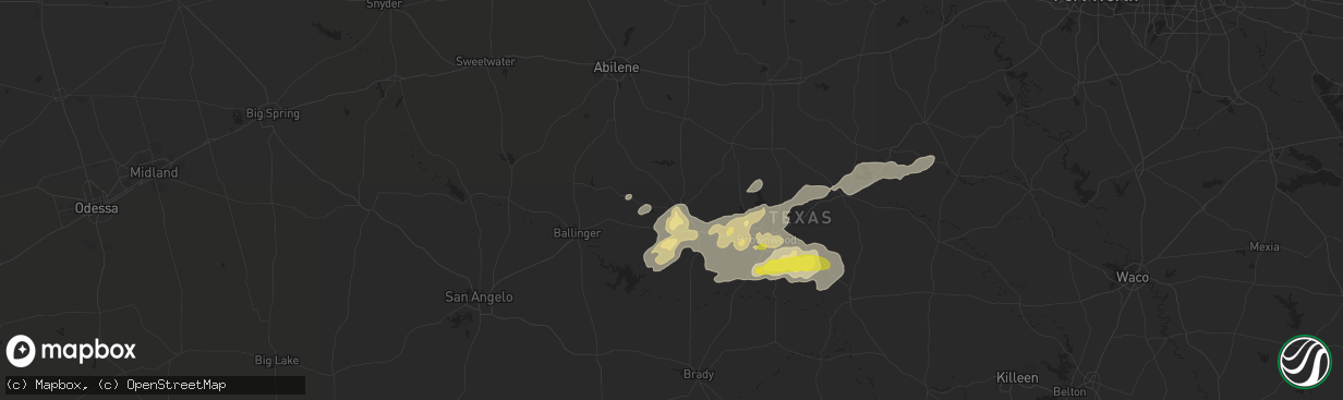 Hail map in Coleman, TX on May 3, 2018