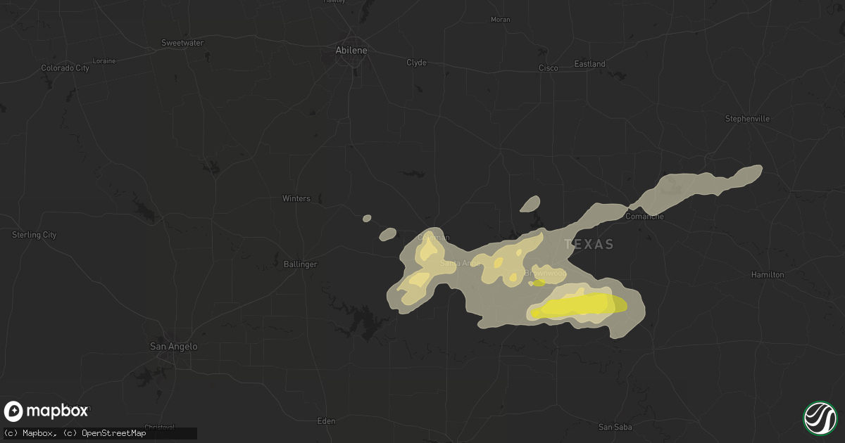 Hail map in Coleman, TX on May 3, 2018