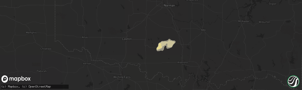 Hail map in Duncan, OK on May 3, 2018