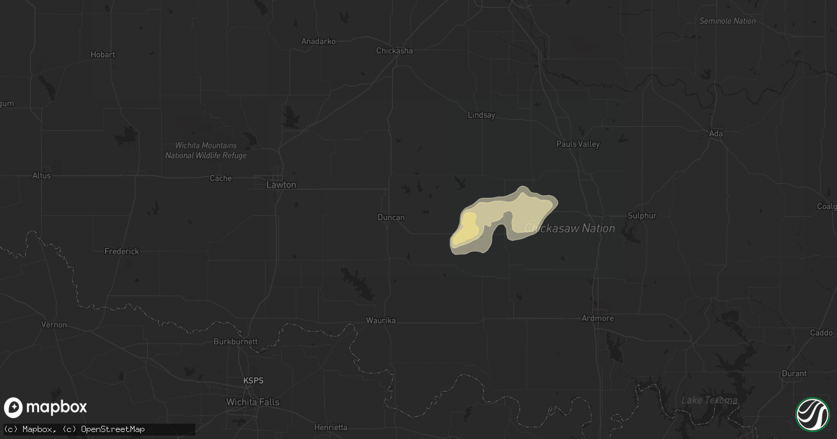 Hail map in Duncan, OK on May 3, 2018