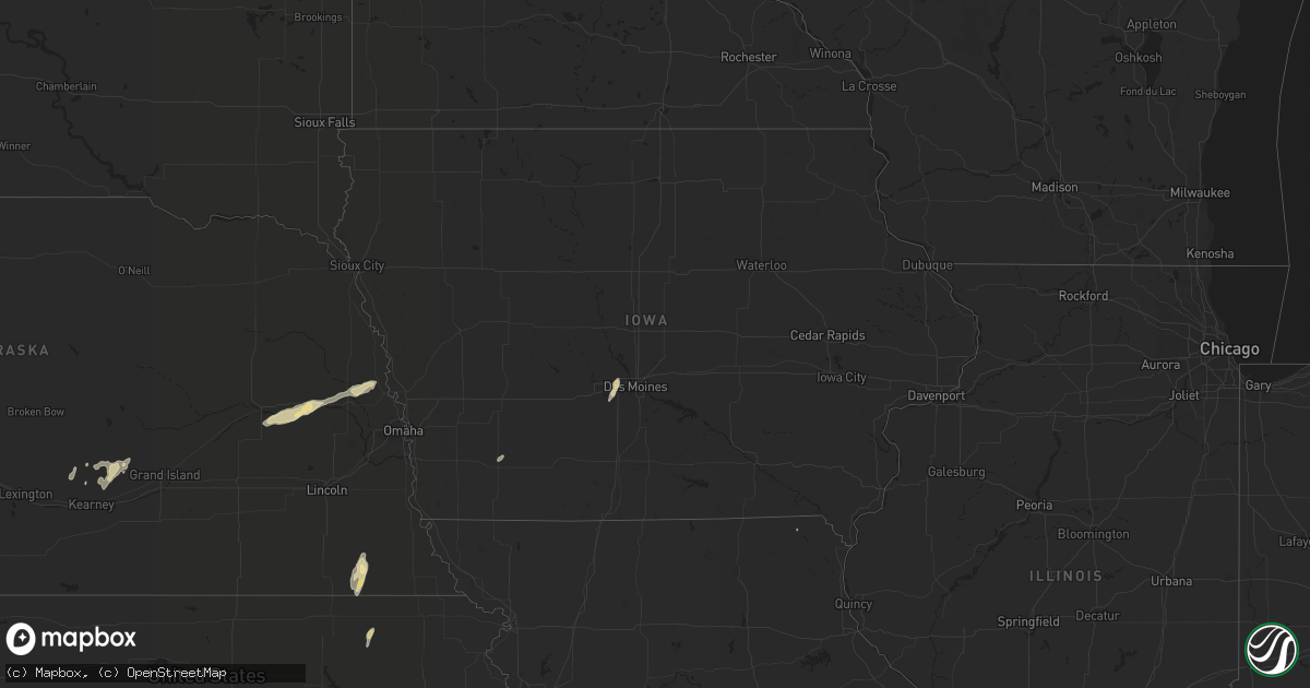 Hail map in Iowa on May 3, 2018