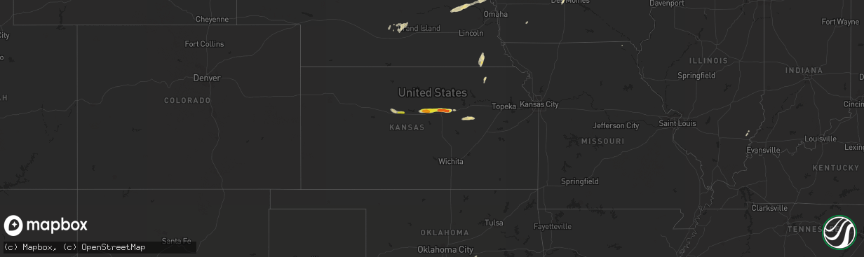 Hail map in Kansas on May 3, 2018