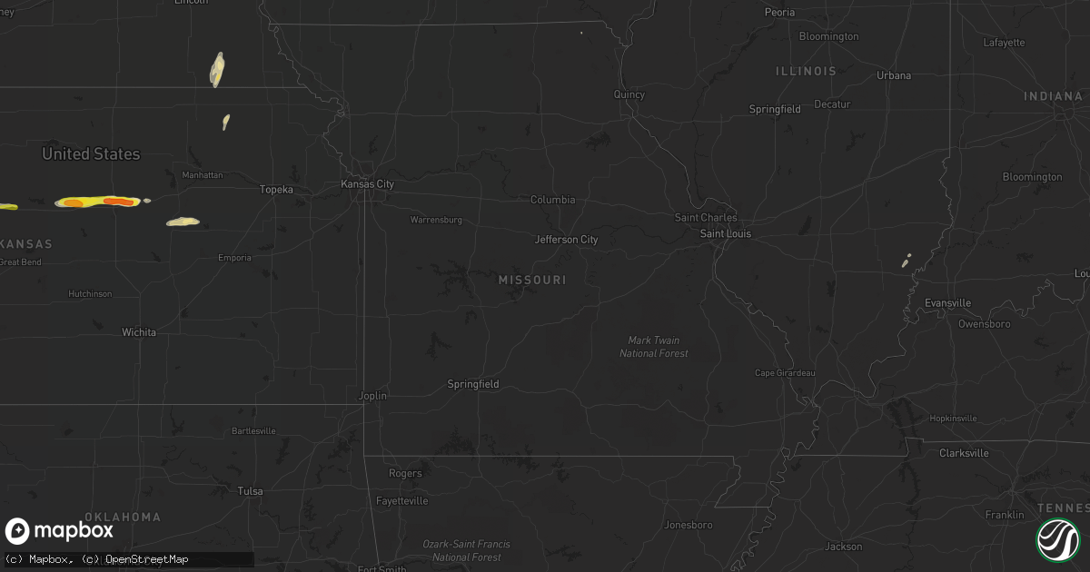 Hail map in Missouri on May 3, 2018