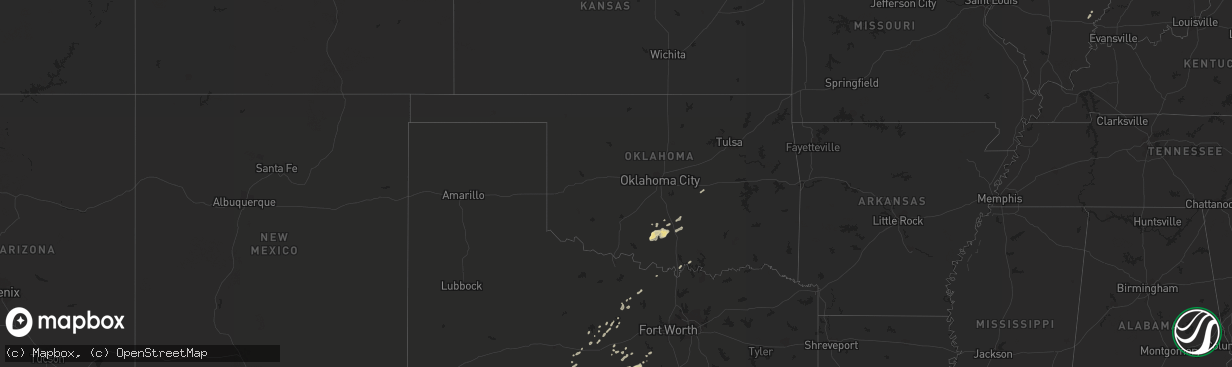 Hail map in Oklahoma on May 3, 2018