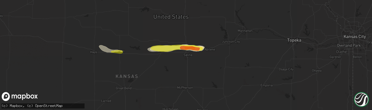 Hail map in Salina, KS on May 3, 2018