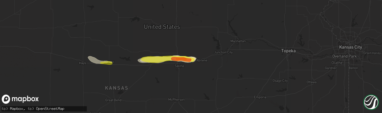 Hail map in Solomon, KS on May 3, 2018