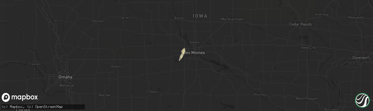 Hail map in West Des Moines, IA on May 3, 2018