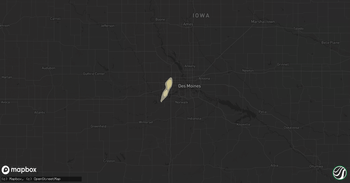 Hail map in West Des Moines, IA on May 3, 2018