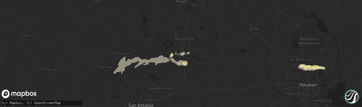 Hail map in Austin, TX on May 3, 2019