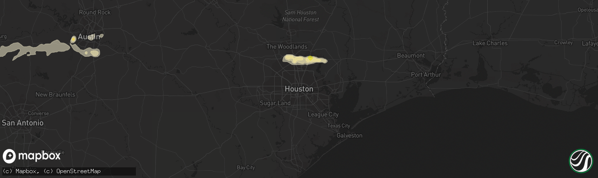 Hail map in Houston, TX on May 3, 2019