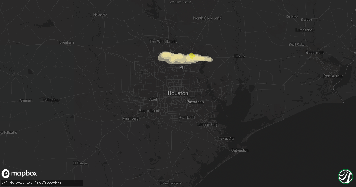 Hail map in Houston, TX on May 3, 2019