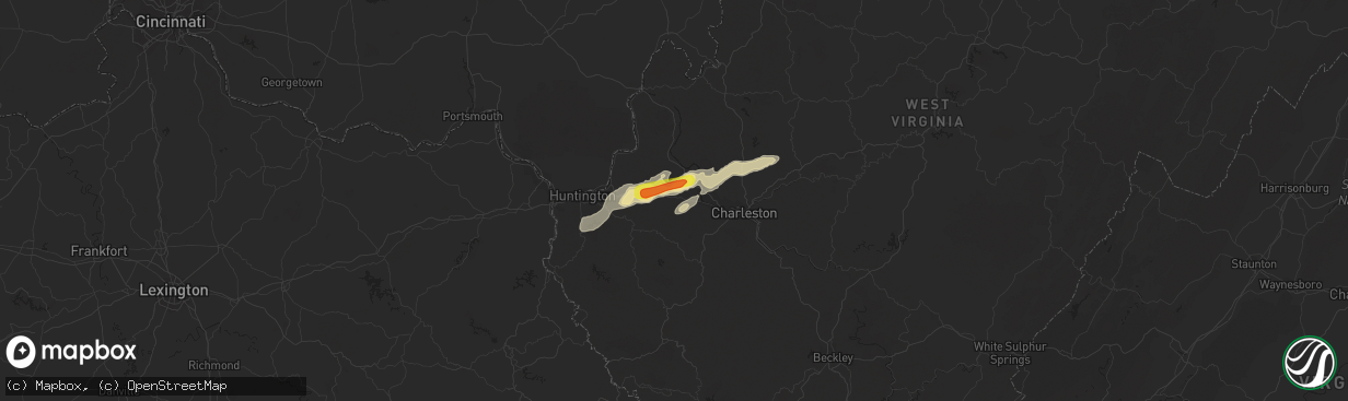 Hail map in Hurricane, WV on May 3, 2019