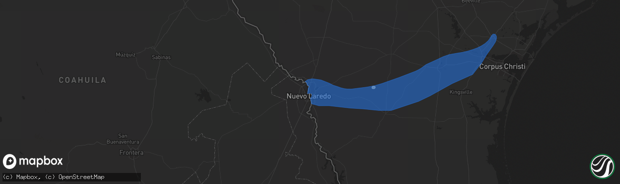 Hail map in Laredo, TX on May 3, 2019