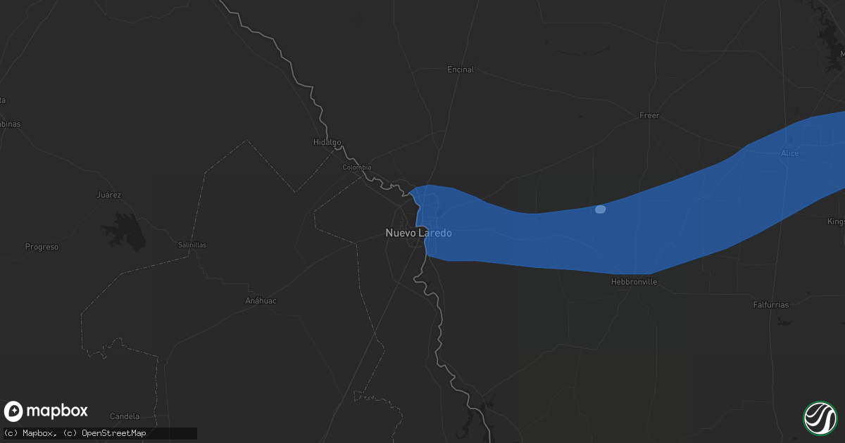 Hail map in Laredo, TX on May 3, 2019