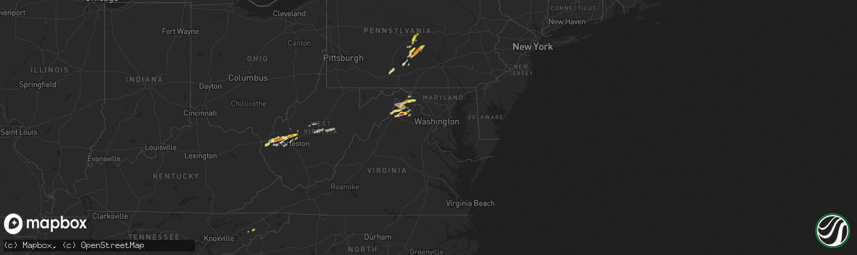 Hail map in Maryland on May 3, 2019