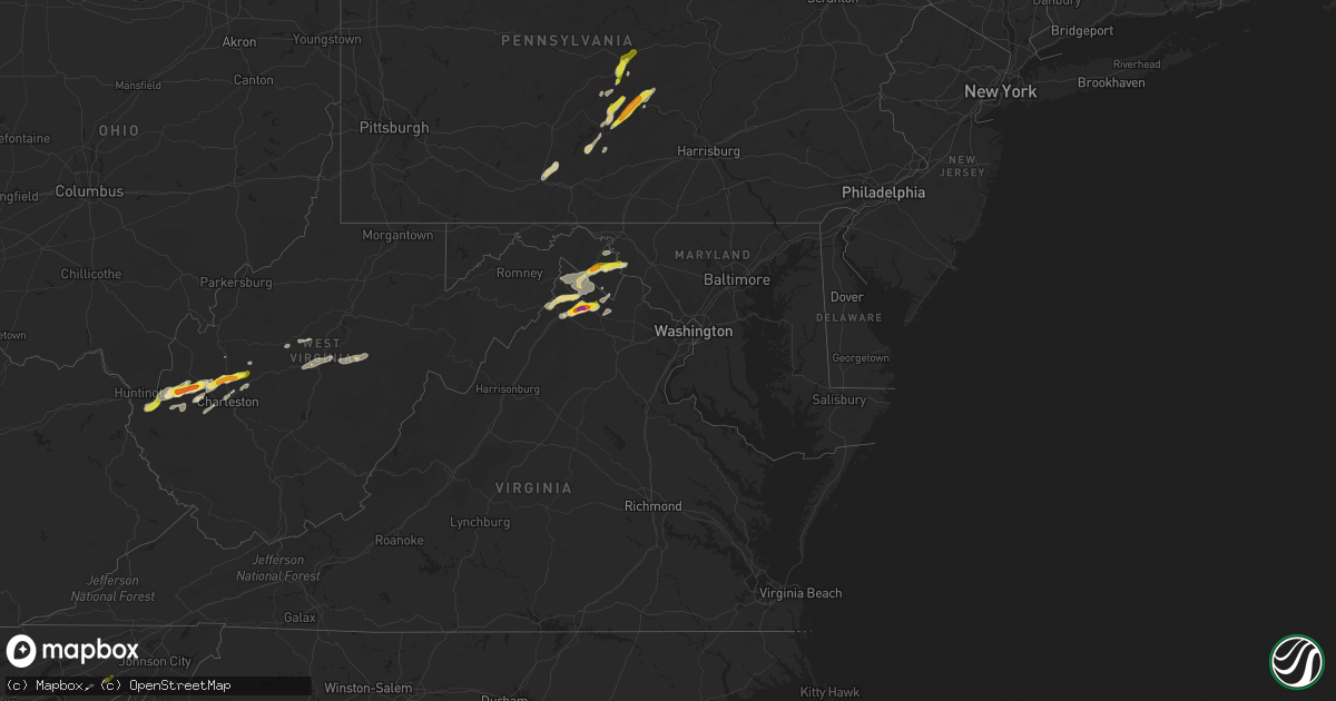 Hail map in Maryland on May 3, 2019