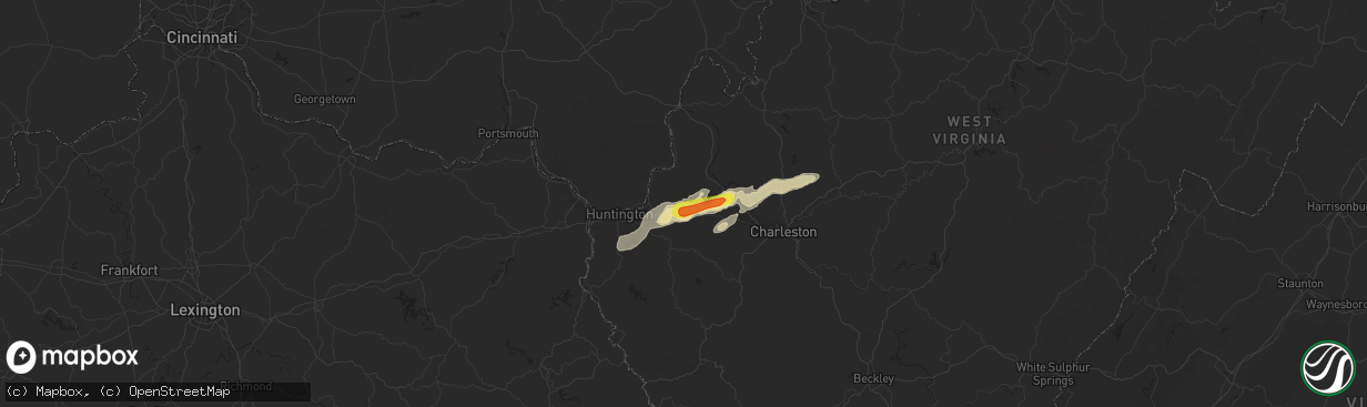 Hail map in Milton, WV on May 3, 2019