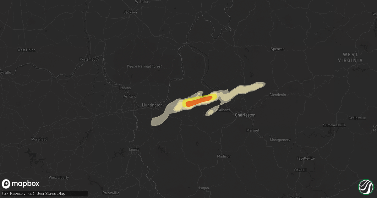 Hail map in Milton, WV on May 3, 2019