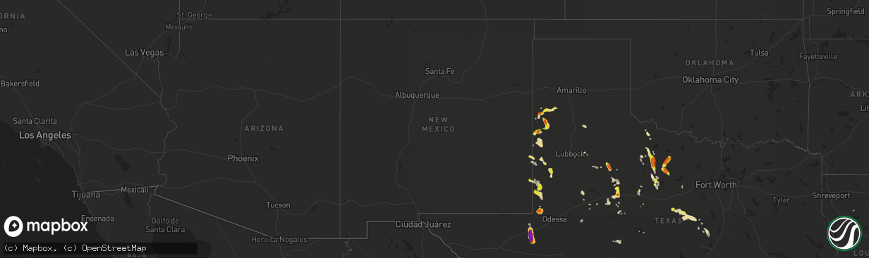 Hail map in New Mexico on May 3, 2019