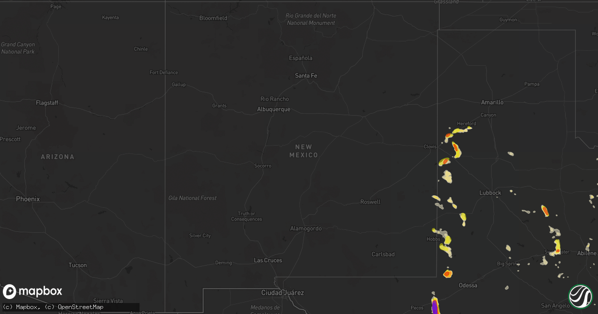 Hail map in New Mexico on May 3, 2019