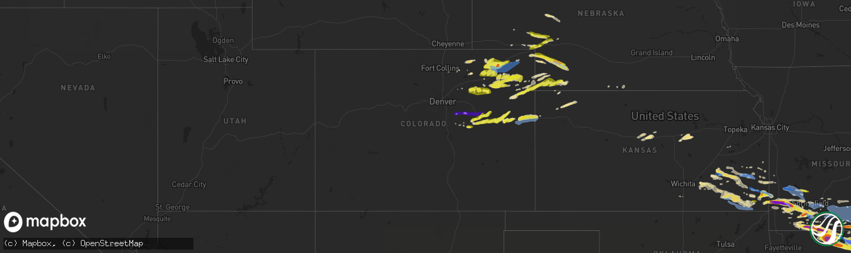 Hail map in Colorado on May 3, 2020