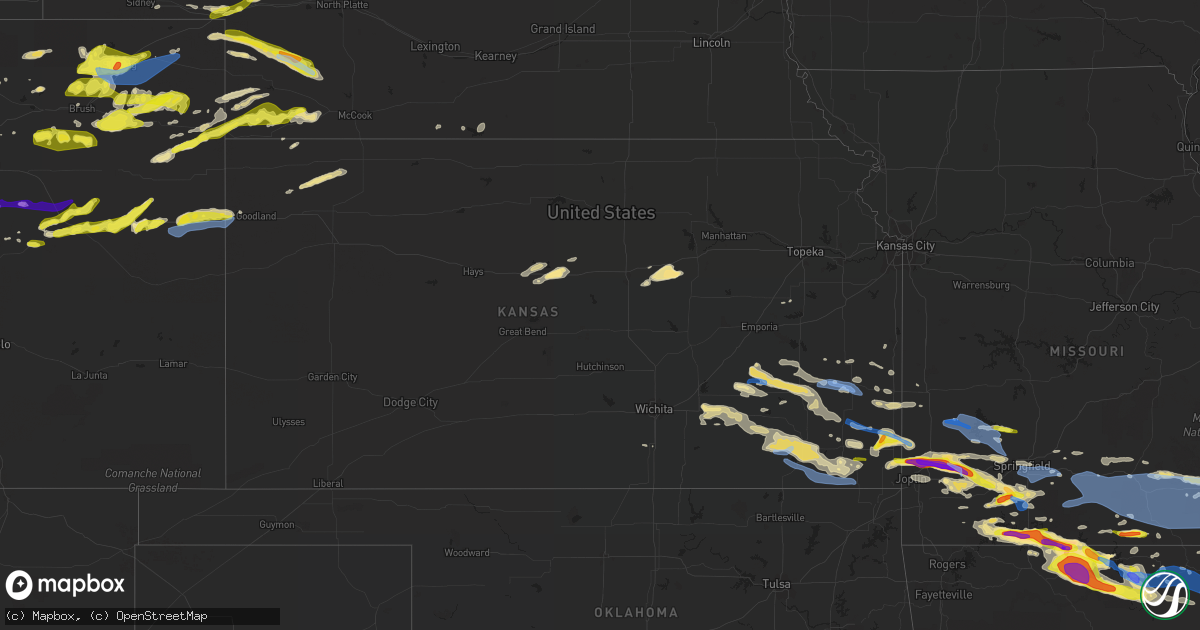 Hail map in Kansas on May 3, 2020
