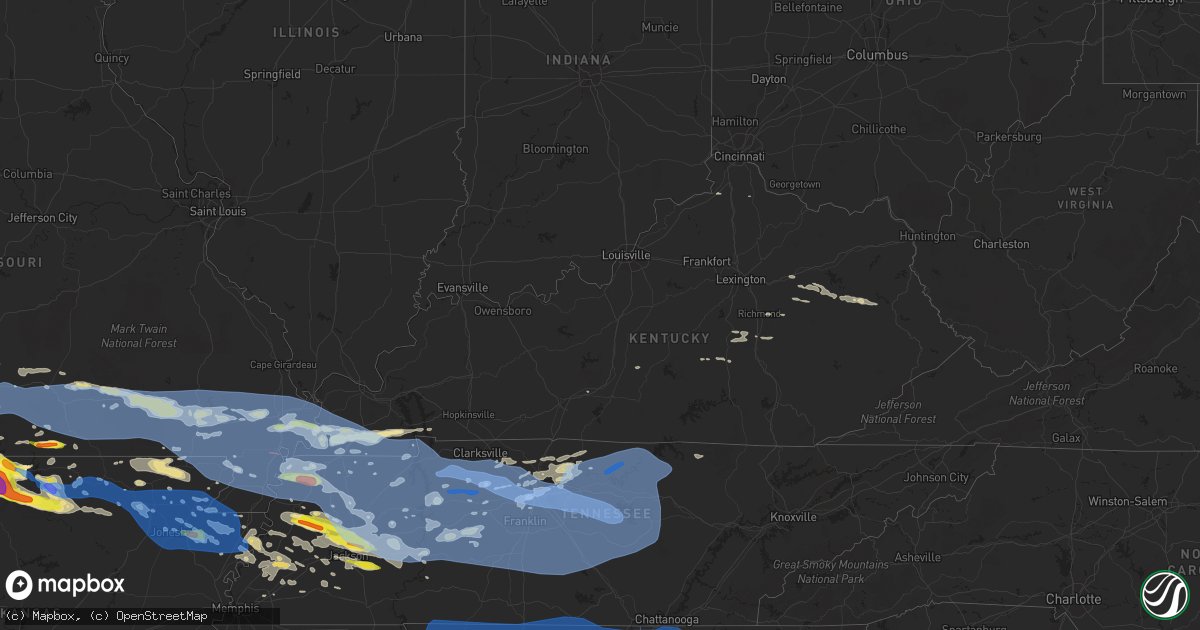 Hail map in Kentucky on May 3, 2020