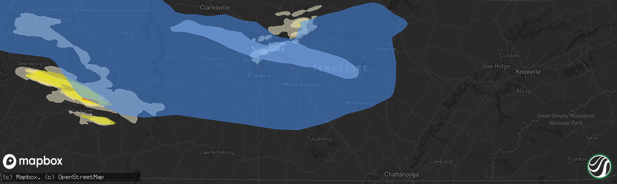 Hail map in Murfreesboro, TN on May 3, 2020