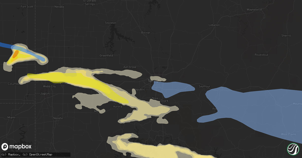 Hail map in Springfield, MO on May 3, 2020