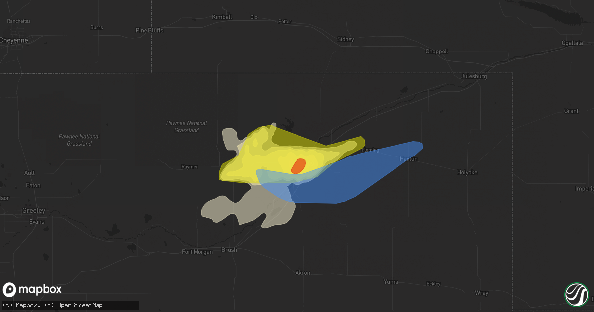 Hail map in Sterling, CO on May 3, 2020