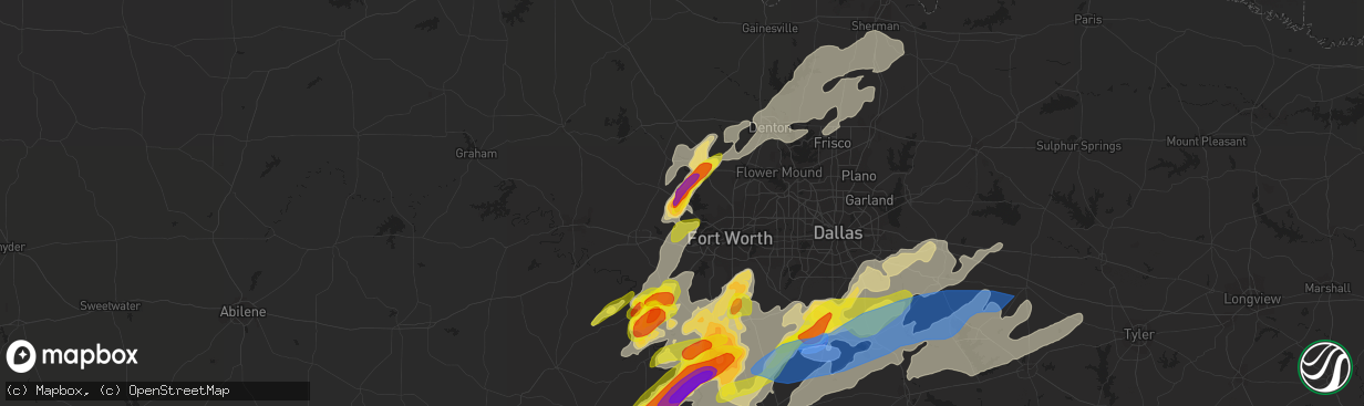 Hail map in Azle, TX on May 3, 2021