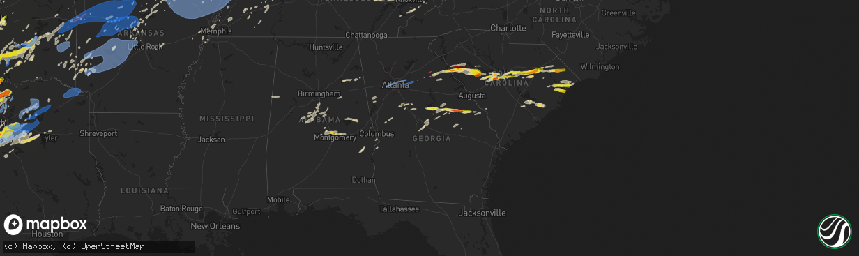 Hail map in Georgia on May 3, 2021