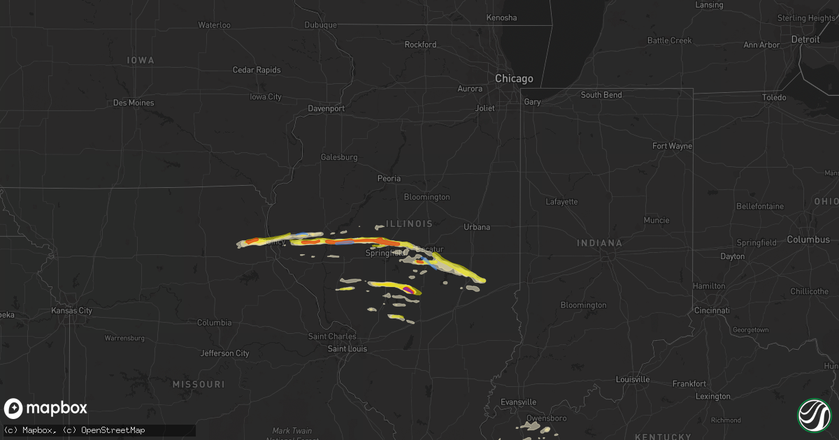 Hail map in Illinois on May 3, 2021
