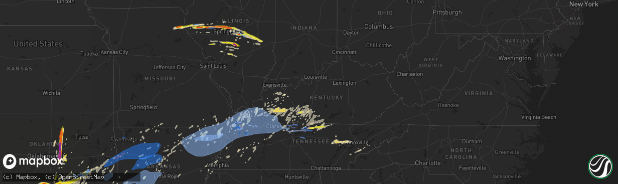 Hail map in Kentucky on May 3, 2021