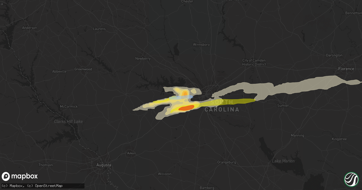 Hail map in Lexington, SC on May 3, 2021