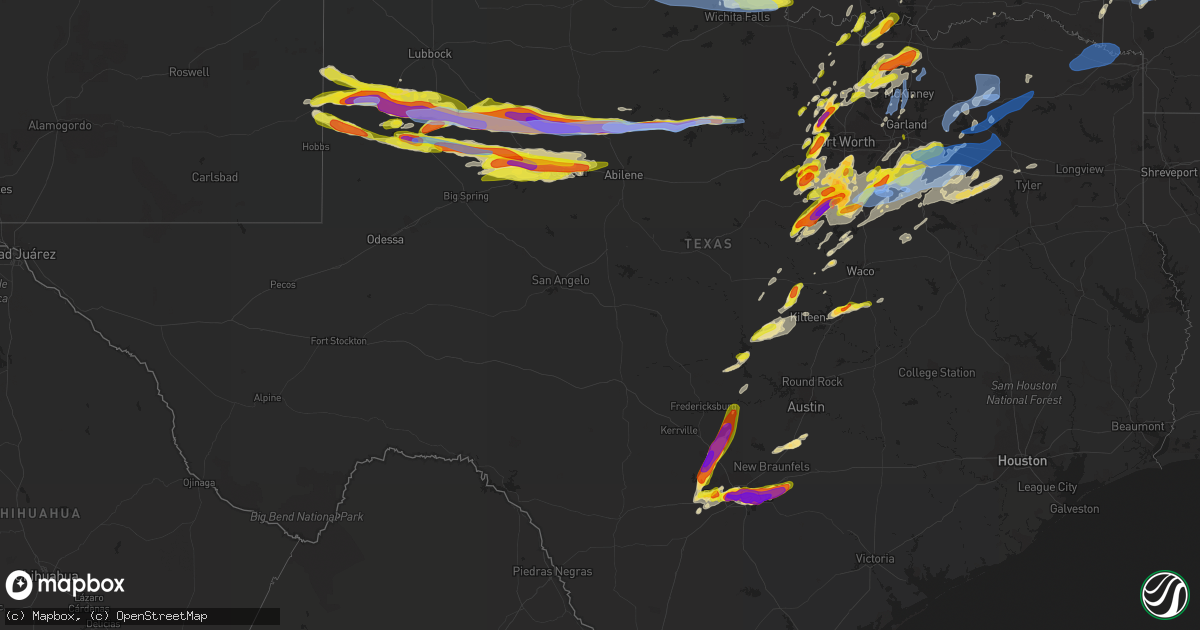 Hail map in Texas on May 3, 2021