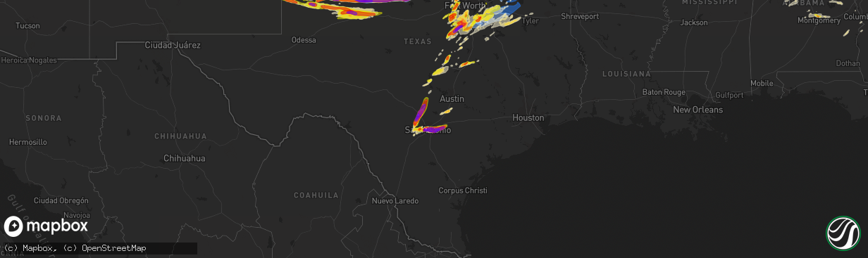 Hail map on May 3, 2021