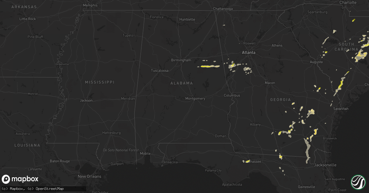 Hail map in Alabama on May 3, 2022