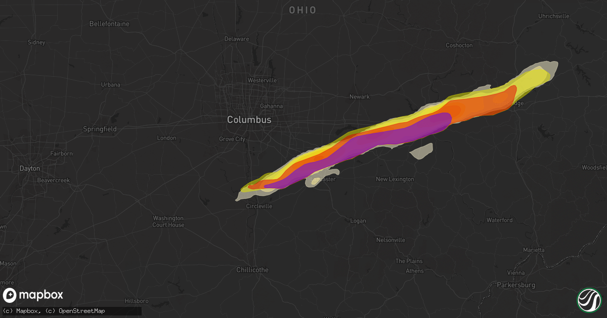 Hail map in Carroll, OH on May 3, 2022