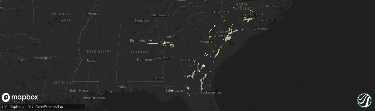 Hail map in Georgia on May 3, 2022